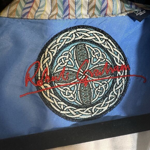 Robert Graham Men’s Large Paisley Button Up Flip Contrast Cuff Art To Wear Shirt - Picture 8 of 14